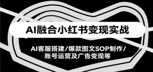 AI融合小红书变现实战课,AI客服搭建/爆款图文SOP制作/账号运营及广告变现等-聊项目