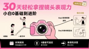 30天轻松拿捏镜头表现力,小白0基础到进阶-聊项目