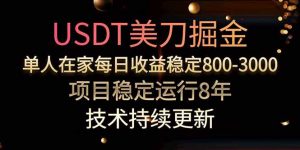 USDT美刀掘金，单人每日收益800-3000，稳定运行8年-聊项目