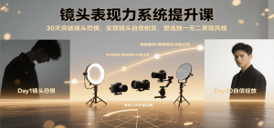 镜头表现力系统提升课,30天突破镜头恐惧实现自信蜕变,塑造独一无二表现风格-聊项目