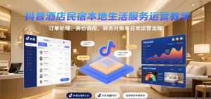 抖音酒店民宿本地生活服务运营教学,订单处理、房价调控、财务对账等日常运营流程-聊项目