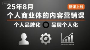 个人商业体的内容营销课25年8月，个人品牌化，品牌个人化，自媒体ip内容营销策略-聊项目