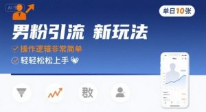 男粉引流新玩法，操作逻辑非常简单，单日10张轻轻松松-聊项目