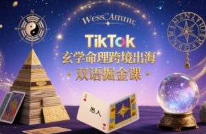 TikTok玄学命理跨境出海双语掘金课,手把手教你用命理知识精准直击海外用户痛点-聊项目