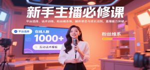新手主播必修课:平台选择、话术训练、粉丝维系等,解析禁忌与成长法则,突破直播能力-聊项目