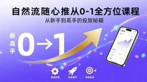 自然流随心推从0-1全方位课程，从新手到高手的投放秘籍-聊项目
