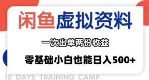 闲鱼虚拟资料新变现玩法,信息差项目,一次出单两份收益,无需囤货,可批量矩阵,零基础小白也能日入多张-聊项目