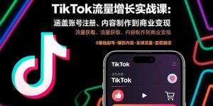 TikTok流量增长实战课:涵盖账号注册、流量获取、内容制作到商业变现-聊项目