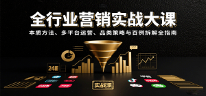 全行业营销实战大课：本质方法、多平台运营、品类策略与百例拆解全指南-聊项目