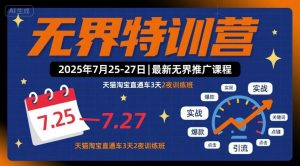 无界特训营2025年7月25-27日,最新无界推广课程,天猫淘宝直通车3天2夜训练班-聊项目