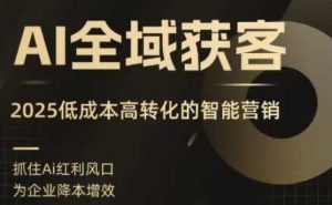 AI全域获客实训营,2025低成本高转化的智能营销,精准找客,高效营销-聊项目