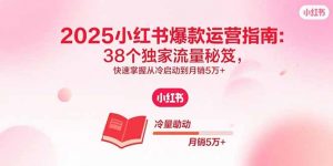 2025小红书爆款运营指南:38个独家流量秘笈,快速掌握从冷启动到月销5万+-聊项目