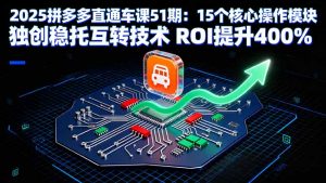 2025拼多多直通车课51期:15个核心操作模块 独创稳托互转技术 ROI提升400%-聊项目