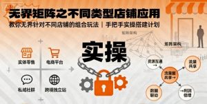 无界矩阵之不同类型店铺应用,教你无界针对不同类型店铺的组合玩法应用,手把手实操搭建计划-聊项目