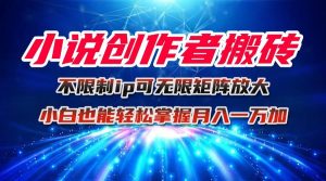 小说创作者搬砖玩法,不限制IP简单无脑 可矩阵无限放大小白也能实现轻…-聊项目