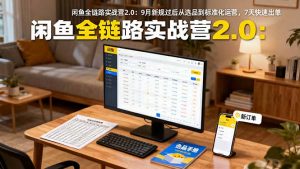 闲鱼全链路实战营2.0:9月新规过后从选品到标准化运营,7天快速出单-聊项目