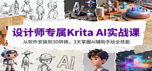 设计师专属Krita AI实战课:从软件安装到3D转换,3天掌握AI辅助手绘全技能-聊项目