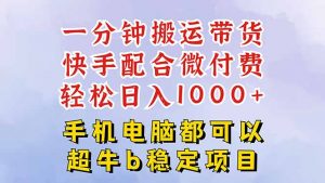 快手黑科技一分钟搬运带货,一刀不剪过原创,微付费投流玩法,轻松日入…-聊项目