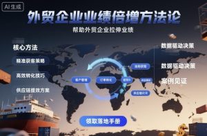 外贸企业业绩倍增方法论，帮助外贸企业拉伸业绩-聊项目