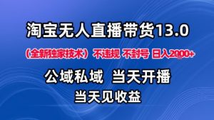 淘宝无人直播13.0,公域私域技术,不封号,不违规布局下半年旺季赛道,日入1K+(独家技术)【揭秘】-聊项目