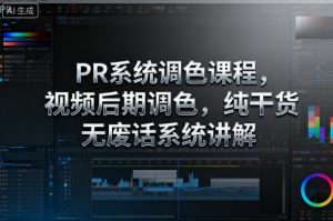 PR系统调色课程,视频后期调色,纯干货无废话系统讲解-聊项目