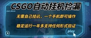 游戏自动挂G捡漏,一个手机即可操作,当天可操作见到结果,新手小白轻松月入1W+【揭秘】-聊项目