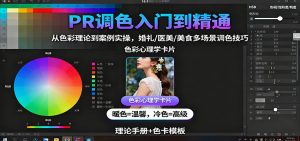 PR调色入门到精通:从色彩理论到案例实操,婚礼/医美/美食多场景调色技巧-聊项目