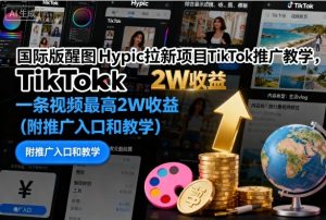 国际版醒图Hypic拉新项目TikTok推广教学,一条视频最高2W收益(附推广入口和教学)-聊项目