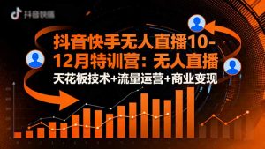 抖音快手无人直播10-12月特训营:无人直播天花板技术+流量运营+商业变现-聊项目