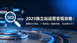 2025独立站运营变现攻略:掌握SEO优化、广告投放、数据诊断,月业绩50万+-聊项目