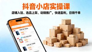 2025抖音小店实操课,店铺入驻、选品上架、动销推广,快速盈利,日销千单-聊项目