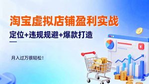 淘宝虚拟店铺盈利实战:定位+违规规避+爆款打造,月入过万很轻松!-聊项目