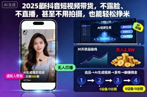 2025最新抖音短视频带货,不露脸、不直播,甚至不用拍摄,也能轻松挣米-聊项目