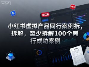 小红书虚拟产品同行案例拆解,至少拆解100个同行成功案例(更新)-聊项目