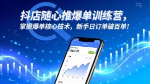 抖店随心推爆单训练营，掌握爆单核心技术，新手日订单破百单！-聊项目