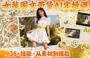 女装图文带货的AI实操课,覆盖38个实用技能,快速提升素材制作效率-聊项目