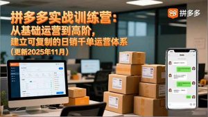 拼多多实战训练营:从基础运营到高阶,建立可复制的日销千单运营体系(更新11月-聊项目