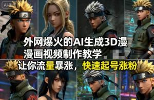 外网爆火的AI生成3D漫画视频制作教学，让你流量暴涨，快速起号涨粉！-聊项目
