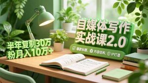 自媒体写作实战课2.0，爆款标题、内容结构、IP打造，半年复制30万粉月入10万+-聊项目