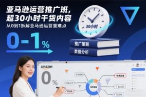 亚马逊运营推广班,超30小时干货内容,从0到1拆解亚马逊运营重难点-聊项目