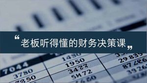 老板能听得懂的财务决策课,报表解读、数据洞察、风险识别,用财务驱动业务增长-聊项目
