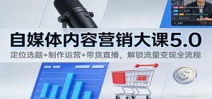 自媒体内容营销大课5.0:定位选题+制作运营+带货直播,解锁流量变现全流程-聊项目