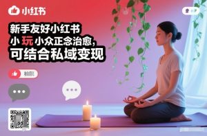 新手友好小红书小众正念治愈,玩法简单,可结合私域变现-聊项目