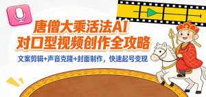 “大乘活法”AI对口型视频创作全攻略:文案剪辑+声音克隆+封面制作,快速起号变现-聊项目