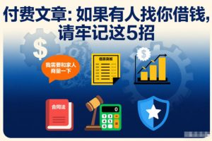 付费文章:如果有人找你借钱,请牢记这5招-聊项目