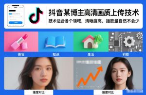 抖音某博主视频高清画质上传技术，技术适合各个领域，清晰度高，播放量自然不会少-聊项目