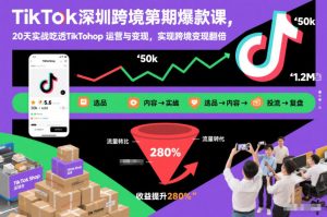 TikTok深圳跨境第2期爆款课，20天实战吃透TikTok Shop运营与变现，实现跨境变现翻倍-聊项目