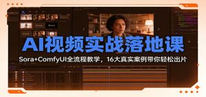 AI视频实战落地课:Sora+ComfyUI全流程教学,16大真实案例带你轻松出片-聊项目