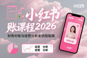 小红书对账课程2026，财务对账与经营分析全流程指南-聊项目