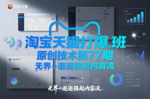 淘宝天猫打爆班原创技术第77期，无界+逛逛强起内容流-聊项目